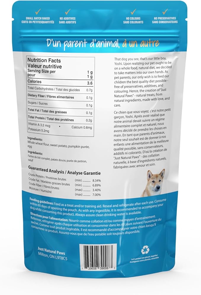 Sweet Potato and Pumpkin Human-Grade Dog Training Treats