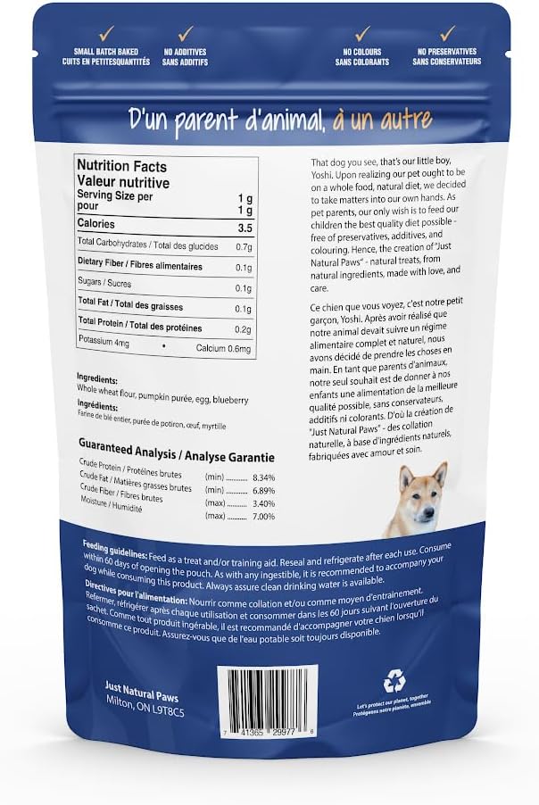 Blueberry and Pumpkin Human-Grade Dog Training Treats