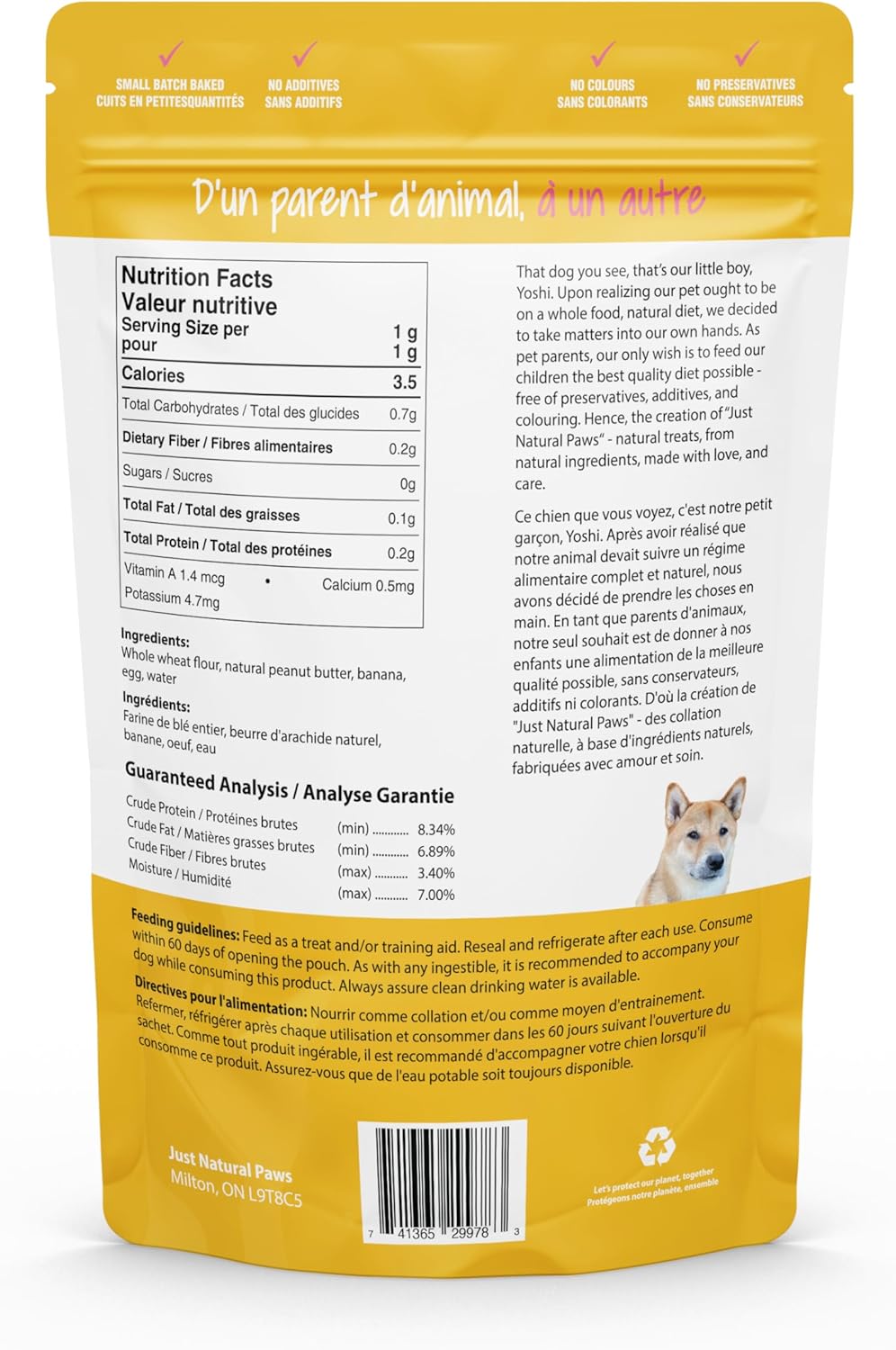 Peanut Butter and Banana Human-Grade Dog Training Treats
