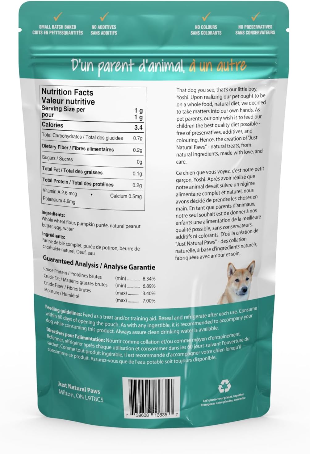 Peanut Butter and Pumpkin Human-Grade Dog Training Treats