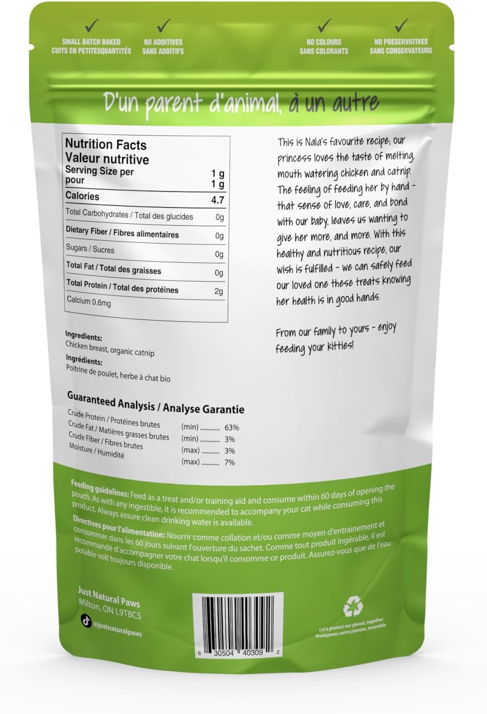 Organic Catnip & Chicken Pawlicks Natural Cat Treat and Food Topper