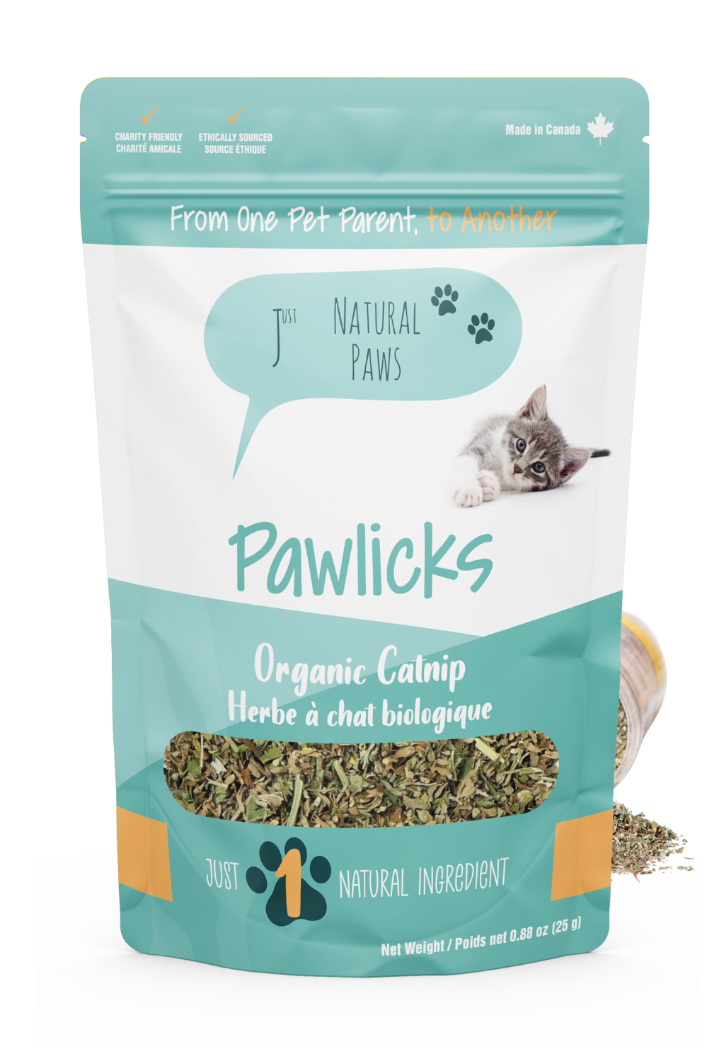 Organic Catnip Pawlicks Natural Cat Treat and Food Topper