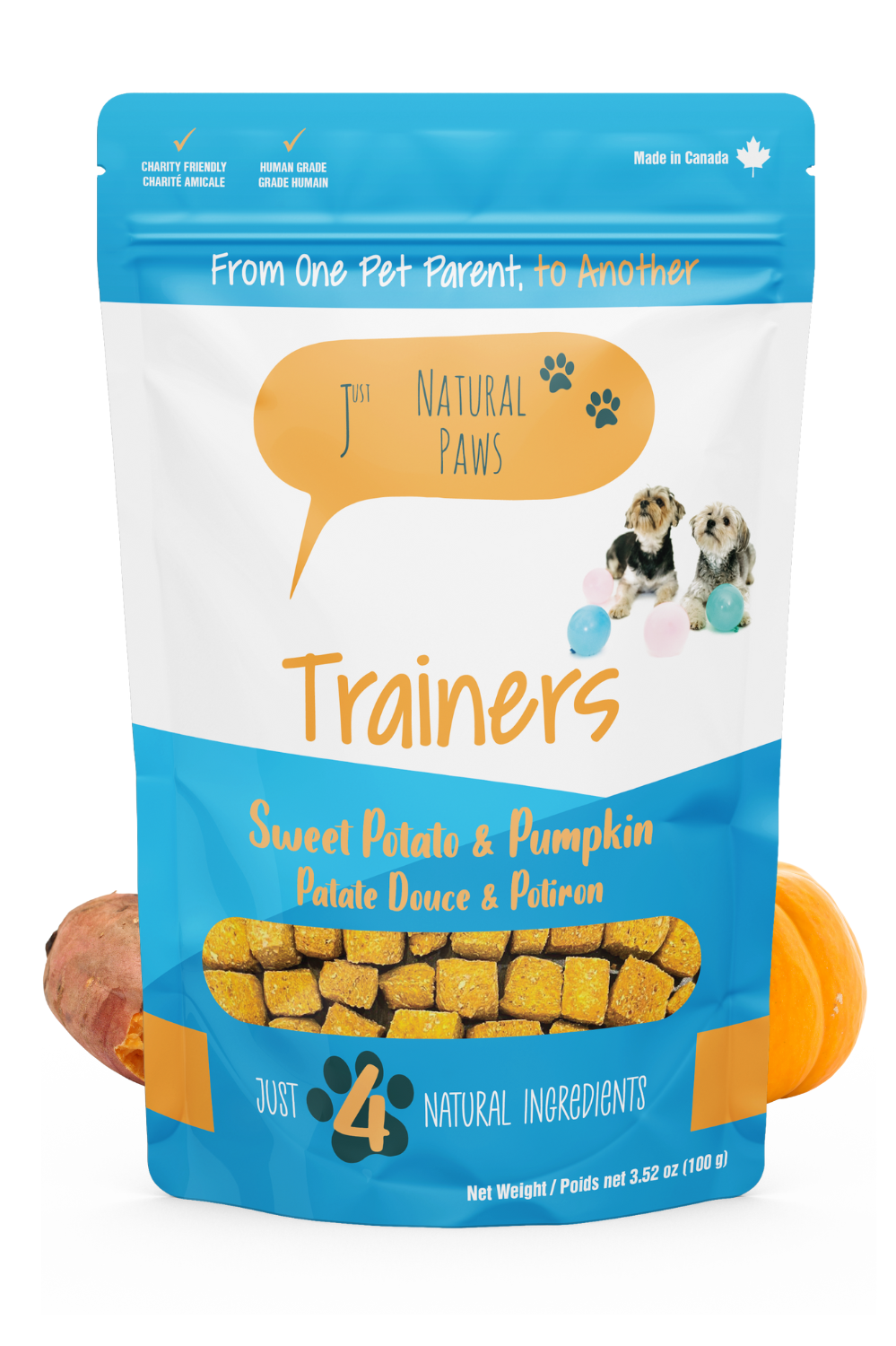 Sweet Potato and Pumpkin Human-Grade Dog Training Treats