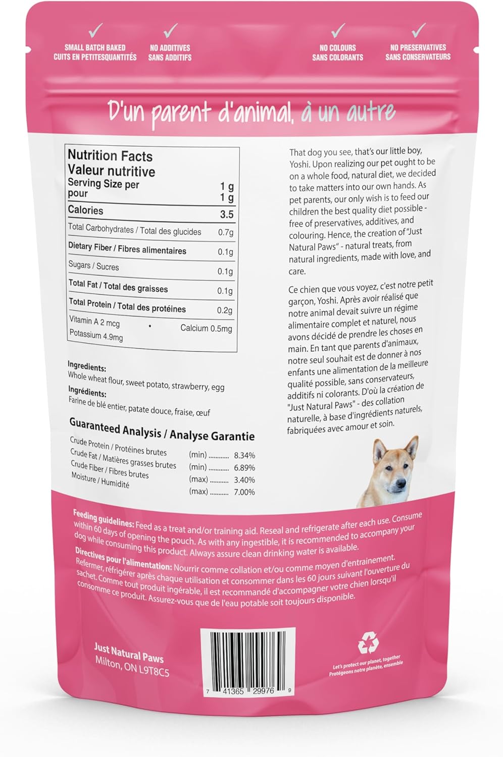 Sweet Potato and Strawberry Human-Grade Dog Training Treats