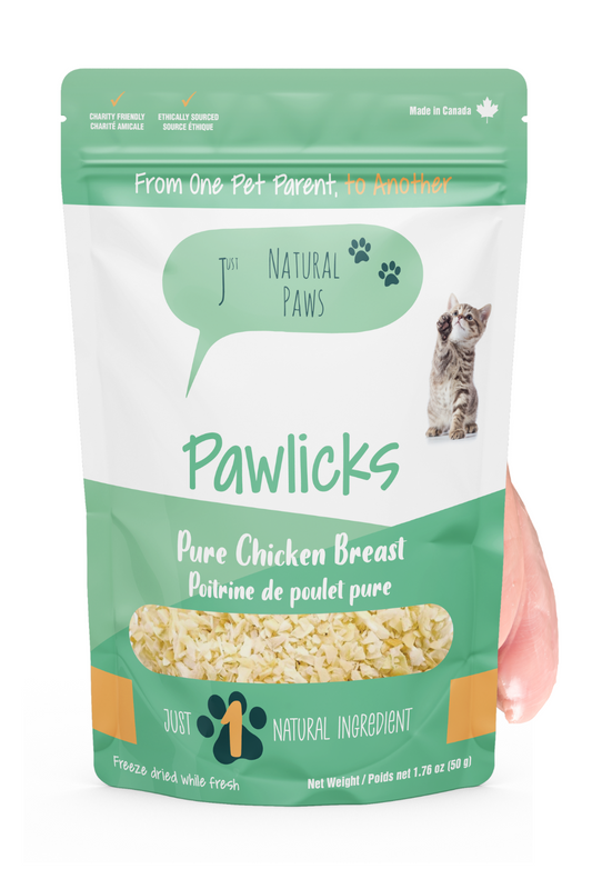 Pure Chicken Breast Pawlicks Natural Cat Treat and Food Topper