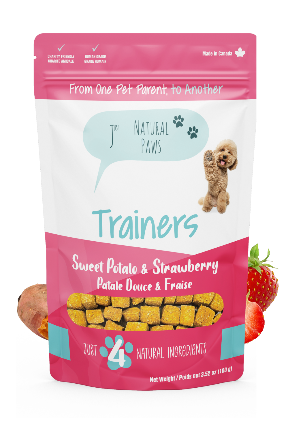 Sweet Potato and Strawberry Human-Grade Dog Training Treats