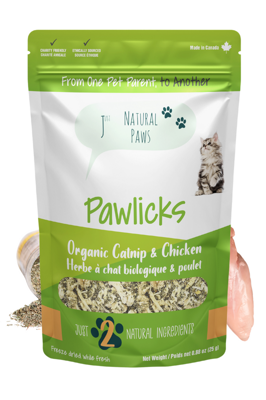 Organic Catnip & Chicken Pawlicks Natural Cat Treat and Food Topper
